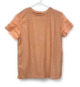 Shein Coquette Top Damen Medium Pfirsich-Rosa Häkelspitze Style Fee Feminin - Bild 1 von 5