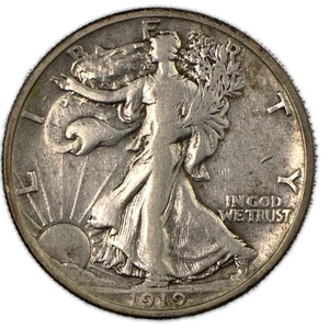 Medio dólar Walking Liberty 1919-P plata 50C en muy buen estado muy fino Philadelphia Mint - Imagen 1 de 2