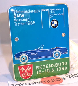 PLAKETTE 12. BMW Veteranentreffen Regensburg 1988 Deutschland 507 Cabriolet DW58 - Picture 1 of 6