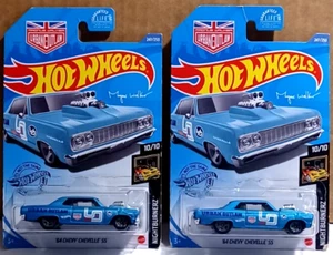 HOT WHEELS '64 CHEVY CHEVELLE SS 10/10 HW NIGHTBURNERZ 247/250 Diecast Lot of 2 - Bild 1 von 3