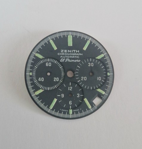 Zenith El Primero RARO 'GRIGIO' 'Pilot' 'Diver' A3822 quadrante NOS originale