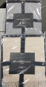 MAGASCHONI 100% Cashmere Throw Blanket 50" x 60" Choose from 2 Colors NEW