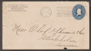 US 5c blue on cover used 1901 - Picture 1 of 2