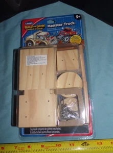 LOWES BUILD & GROW MONSTER TRUCK WOODEN TOY KIT WITH FUN FACTS & STICKER - Picture 1 of 3