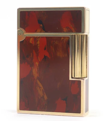 S.T. Accendino a gas Dupont Line 2 marmo marrone oro senza scatola accensione confermata GIAPPONE - Immagine 1 di 4