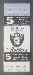 RARE 1976 Oakland Raiders Super Bowl Champions Green Bay Packers Complete Ticket - Picture 1 of 2