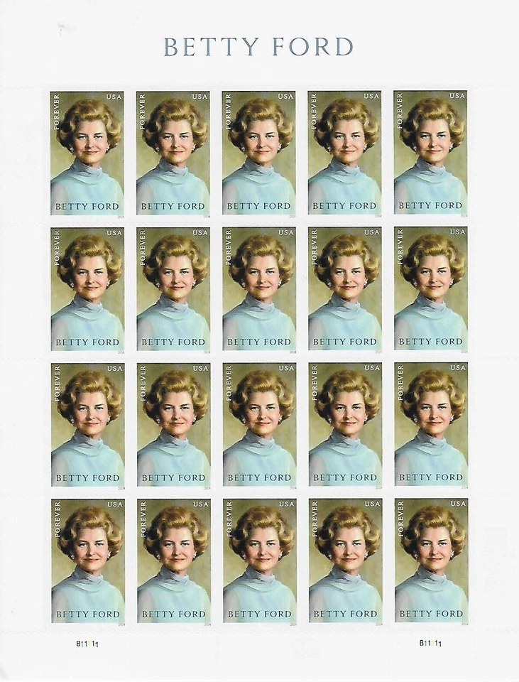 US Betty Ford Forever Stamp Sheet Scott #5852 - Image 1 of 1