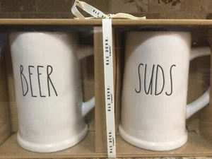 Rae Dunn BEER and SUDS Ivory LL Ceramic Stein Pint Size 2020 Collection  - Picture 1 of 12