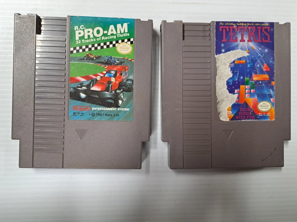 Tetris & R.C. Pro Am Authentic Nintendo NES Game Cartridges Only- Untested (w2-1 - Image 1 of 4