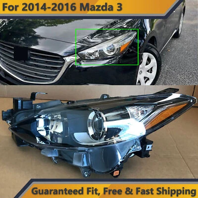 Faro halógeno lado izquierdo del conductor para Mazda 3 2014 2015 2016 sedán hatchback Foto 1 de 4