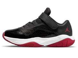 Size 2Y Nike Jordan 11 Cmft Low (Ps) Black/white &gym Red - Picture 1 of 4