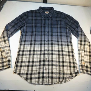 HUGO BOSS BOSS ORANGE LABEL PLAID BUTTON UP SHIRT Mens M Gray / White Gradation  - Picture 1 of 4