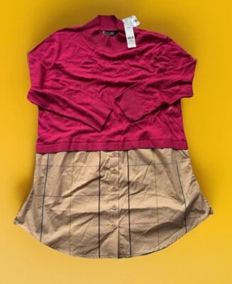 Blusa suéter combinada New York & Company para mujer talla X-grande nueva con etiquetas Foto 1 de 4