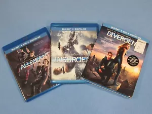 3 Blu-Ray/DVD Lot: DIVERGENT Complete TRILOGY (DIVERGENT, INSURGENT, ALLEGIANT) - Picture 1 of 17