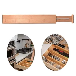 Adjustable Large Bamboo Drawer Dividers Spring Loaded Organizing for Dresser - Picture 1 of 15