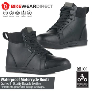 Leder Motorrad Motorradstiefel Schuhe Wasserdicht Tourenbiker Panzerung Niedrig - Bild 1 von 10