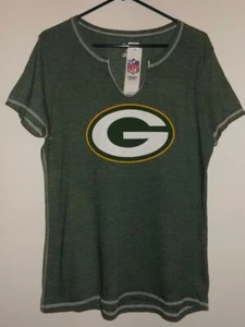 Green Bay Packers t shirt women's green heather confetti notch neck NWT - Picture 1 of 4