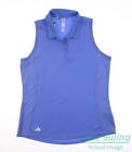 New Womens Adidas Sleeveless Polo Large L Blue MSRP $69