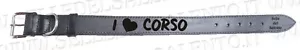 Collare cane artigianale cuoio Italy 70x4 Personalizzato i love corso - Picture 1 of 3