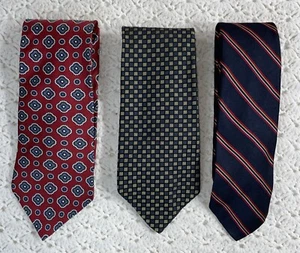 Lot 3 Vintage Hardy Amies Silk Ties Geometric Striped 3-4” x 57” - Picture 1 of 17
