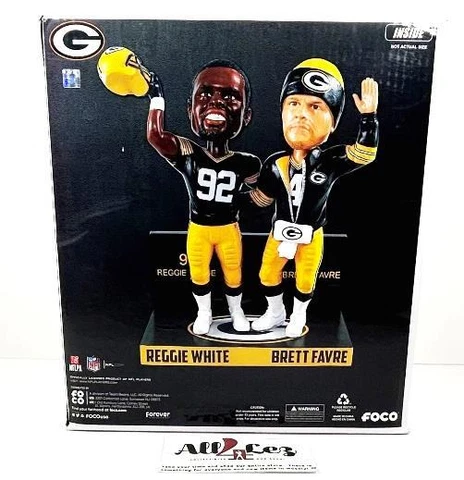 2017 GREEN BAY PACKERS REGGIE WHITE / BRETT FAVRE BOBBLEHEAD DUAL ~ LE #'d Cover