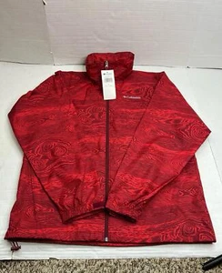 Columbia Red Waves Windbreaker Jacket Sz Medium - Picture 1 of 10