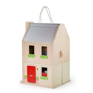 Bigjigs Toys My First Doll House, casa de muñecas de madera, juguetes de madera para niños pequeños - Imagen 1 de 12
