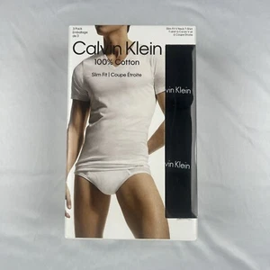 Calvin Klein Slim Fit V-Neck T-Shirts Black 3-Pack Size Small - Picture 1 of 5