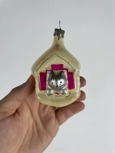 Antique Vintage Soviet Glass Christmas Ornament - Cat House USSR - Picture 1 of 8
