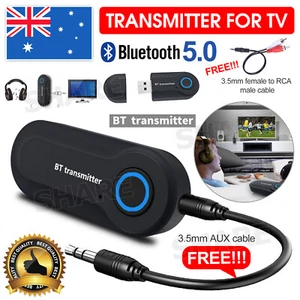 Bluetooth 5.0 A2DP Audio Adapter 3.5mm Jack Sender Transmitter For TV Stereo AU - Picture 1 of 10
