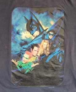 Vintage 1995 BATMAN FOREVER Men's Navy Blue T-Shirt Size XL Sun Tag - Picture 1 of 11