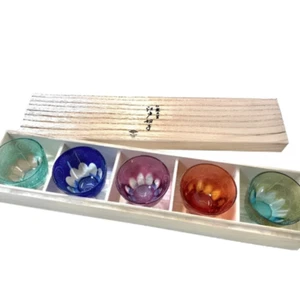 Fireworks Illuminated Edo Kiriko Glass Set-Whiskey & Cocktail Glasses, 5-Color - Picture 1 of 5