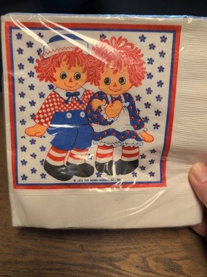 De colección Hallmark Coleccionable Raggedy Ann & Andy Nuevas 16 Servilletas de Almuerzo Foto 1 de 4
