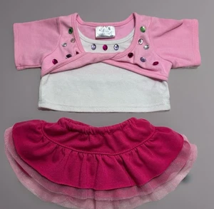 Build A Bear Top Jewels Twisted Pink Ruffles Tulle Tutu Skirt Y2K Vintage - Picture 1 of 12