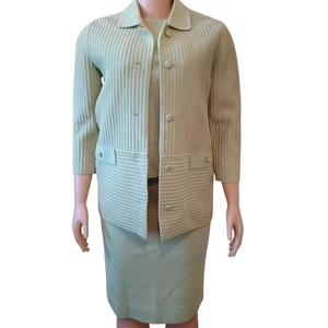 Vintage 1960's Knits By Thayer Green 3 Piece Wool Suit Size Medium - Picture 1 of 13