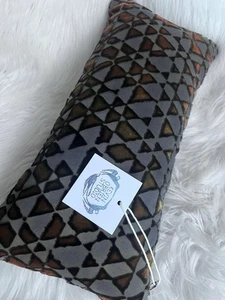 Kevin O’Brien Studio Triangles Geometric Velvet Reversible Throw Pillow $300!  - Picture 1 of 9