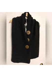 Suéter envolvente bufanda tejido a mano puro para mujer talla única 3 botón de madera (4) - Imagen 1 de 5