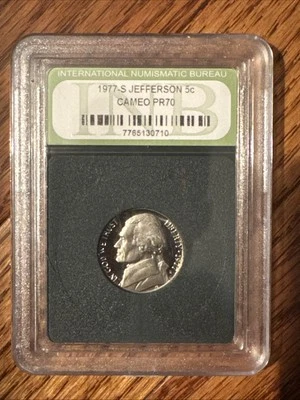 1977-S Jefferson 5c Cameo PR70 - Imagem 1 de 2