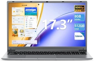 SGIN 17,3 Zoll Laptop SSD 512GB 8GB RAM Bis zu 2,8GHz Intel N4020 8000mAh Type-C - Bild 1 von 10