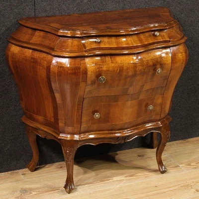 Petite commode vénitienne bois meuble marqueté buffet chiffonier 20ème siècle - Photo 1/4