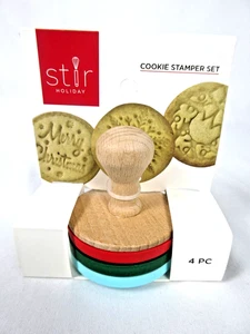 STIR Weihnachten Urlaub Plätzchen Stamper Set Silikon & Holz 3 Weihnachtsmotive - Bild 1 von 3