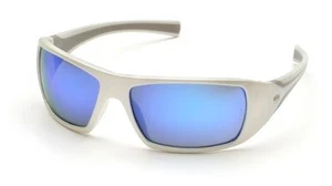 Pyramex SW5665D Goliath Safety Glasses White with Ice Blue Mirror Lens (12 Pair) - Picture 1 of 1
