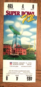 NFL SUPER BOWL XII REPLICA BIGLIETTO STUB DALLAS COWBOYS 1978 NEW ORLEANS SUPERDOME - Foto 1 di 2