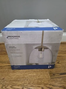 (1) NIOB Progress Lighting Tamassee Mini-pendant w/ Clear Glass, Brushed Gold - Picture 1 of 7