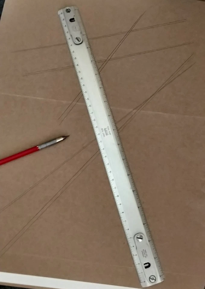 Vard 24" Aluminum Drafting Machine Scale Ruler Architect FULL + HALF SIZE - Image 1 of 4