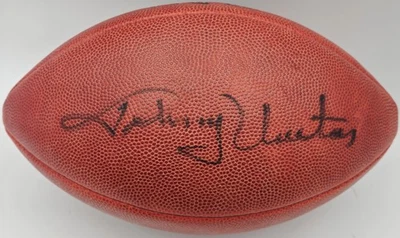 Johnny Unitas Signed Official NFL Leather Football Colts Beckett #A75827 - Image 1 of 4