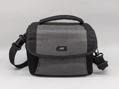 JVC Padded Canvas Camera Camcorder Bag Black with Shoulder Strap 4" x 4" x 7" - Image 1 of 4