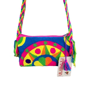 Colombian Wayuu Small Purse Handmade Boho Crossbody Bag with Colorful Tassels - Picture 1 of 13