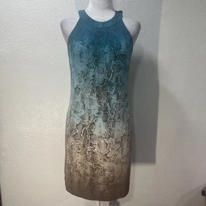 White House Black Market Halter Ombre Chemise Snakeskin Cut Out Python Print XS - Picture 1 of 15
