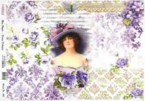 Papel de arroz A/4 para decoupage by Cadence - púrpura dama - Imagen 1 de 1
